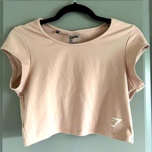 Gymshark Taupe Cap Sleeve Crop Top